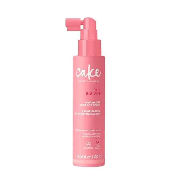 Cake Beauty Volumizing Root Lift Spray, The Big Wig Hair Raiser 2x Mega Volume for 72H 450 Degree Heat Protection & Touchable Brushable Feel, 4 fl oz./120mL