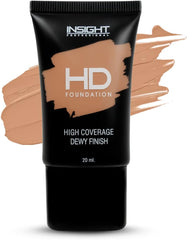INSIGHT Cosmetics HD Full Coverage Foundation For All Skin Types | Dewy Finish | High Coverage | Paraben Free | Lightweight | 20Ml (FD30-MN20), Pack Of 1