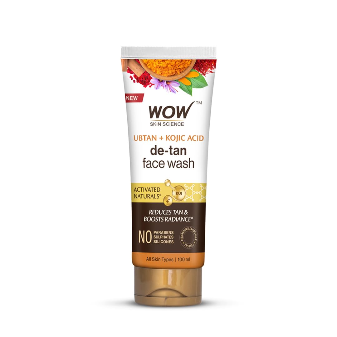 WOW Skin Science Ubtan Face Wash with Chickpea Flour, Turmeric, Saffron, Almond Extract, Rose Water & Sandalwood Oil - No Sulphate, Parabens, Silicones & Color (100mL)