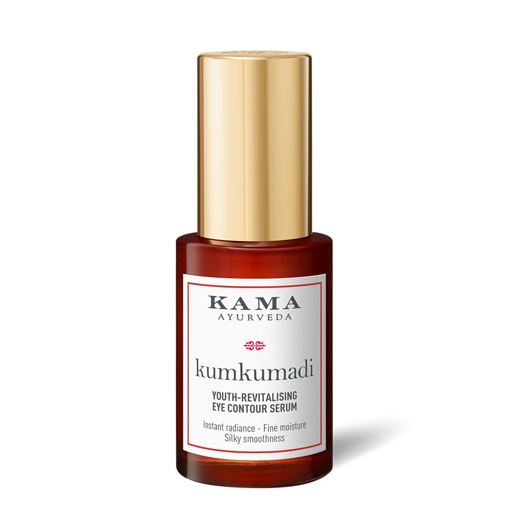 Kama Ayurveda KUMKUMADI YOUTH-REVITALISING EYE CONTOUR SERUM, 15 ML | Brightening Eye Serum| With Polyglutamic acid