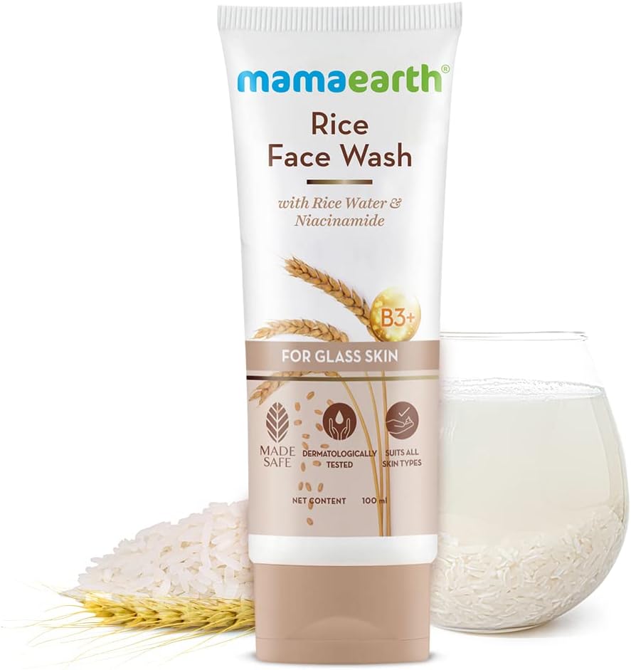 Mamaearth Rice Face Wash With Rice Water & Niacinamide for Glass Skin | Pack of 2 | 100 ml x 2