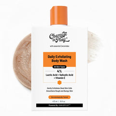 Chemist at Play Exfoliating Body Wash with Ceramides | 2% Lactic Acid + 2% Zemea + 0.5% Vitamin E | For rough, bumpy skin. Gently exfoliates and makes the skin smooth | 473 ml