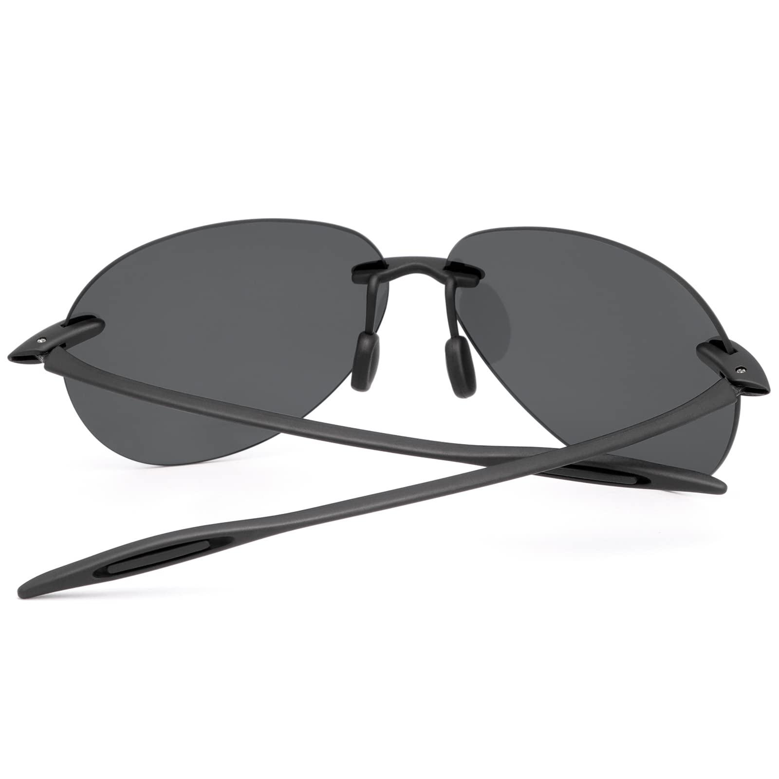 Polarized Sunglasses for Men Women Rimless Frame Driving Glasses UV400 Protection Mirror Lens Shades Sport Eyewear Eyeglasses