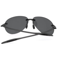 Polarized Sunglasses for Men Women Rimless Frame Driving Glasses UV400 Protection Mirror Lens Shades Sport Eyewear Eyeglasses