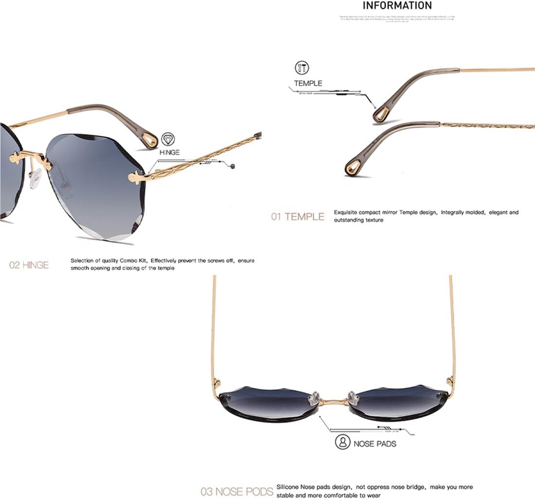 AEVOGUE Sunglasses For Women Oversized Rimless Diamond Cutting Lens Sun Glasses AE0534