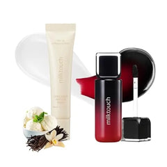 MILKTOUCH Summer-proof Lip Combo Black Peel Off Lip Tattoo Black Apple + Collagen Lip Balm VanillaCake