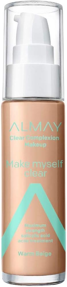 Almay Clear Complexion Make Myself Clear Makeup, Warm, Hypoallergenic, Dermatologist-tested, Non-Comedogenic (Won't Clog Pores), 1 fl. Oz.