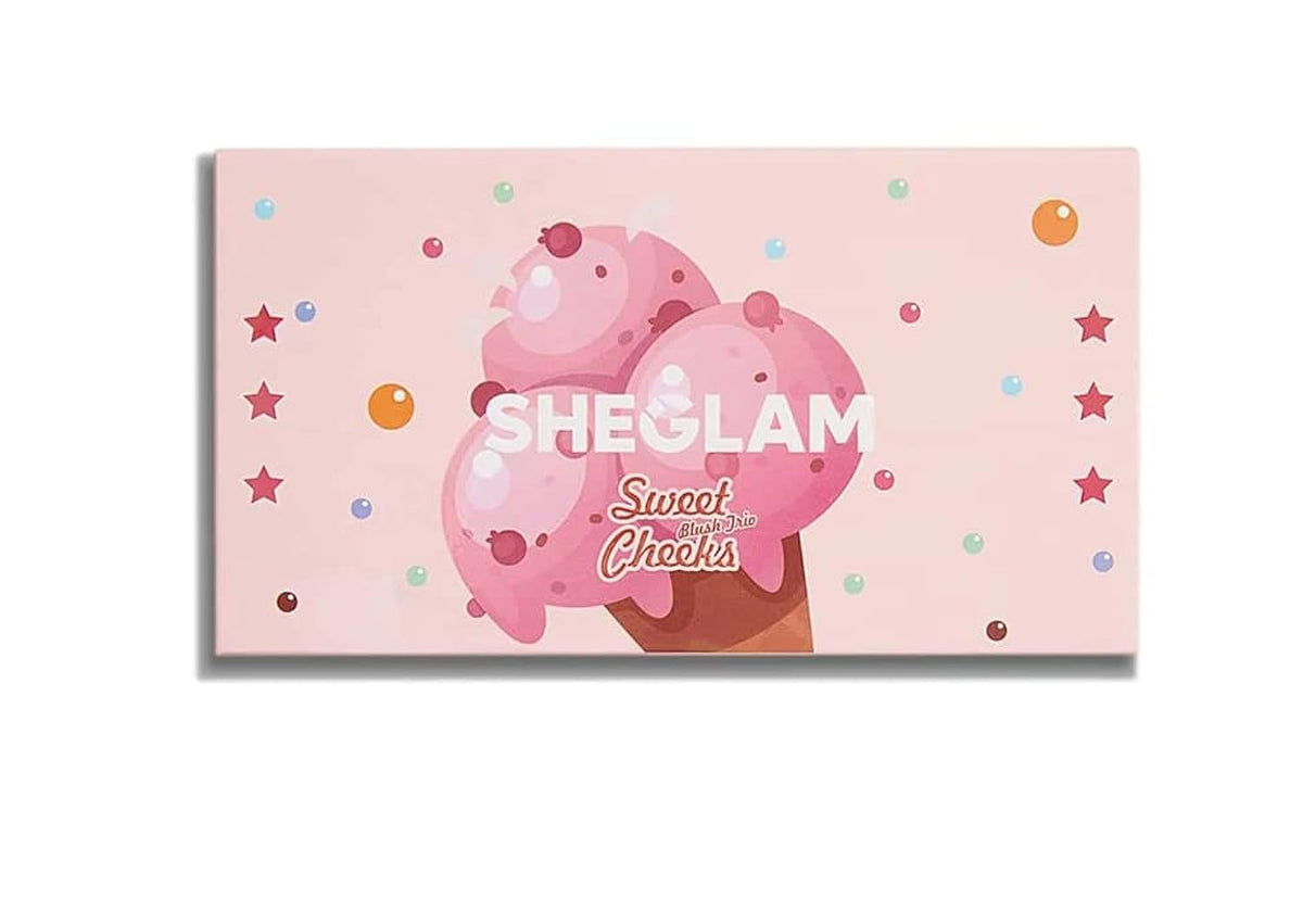 SHEGLAM SWEET CHEEKS BLUSH TRIO- 3 COLOR POWDER BLUSH PALLETTE LONG LASTING HIGH PIGMENTED PORELESS MATTE CHEEKS ALL-DAY BLUSHER - ENAMORED