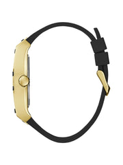 GUESS US Men's Gold-Tone and Black Analog Cutout Watch