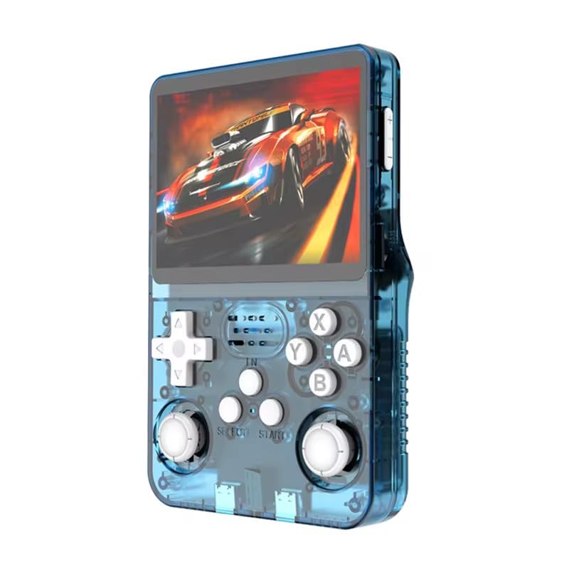 R36S Retro 3.5 Inch IPS Screen Handheld Game Console Open Source Linux System 64GB 15000+ Pocket Video Games Player VS RGB20S (Blue)