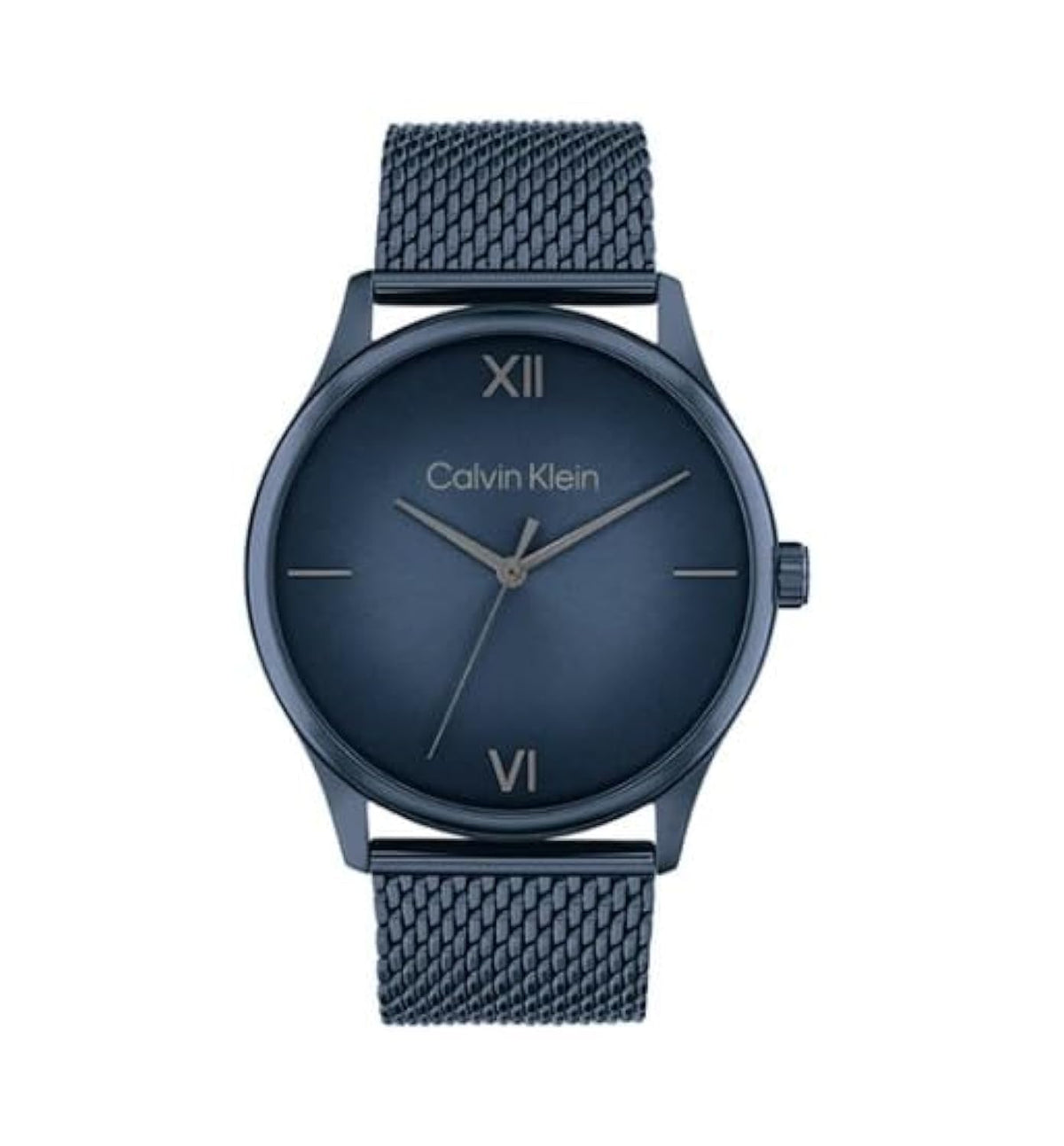 CALVIN KLEIN MEN'S BLUE DIAL IONIC PLATED BLUE STEEL BRACELET WATCH - 25200451