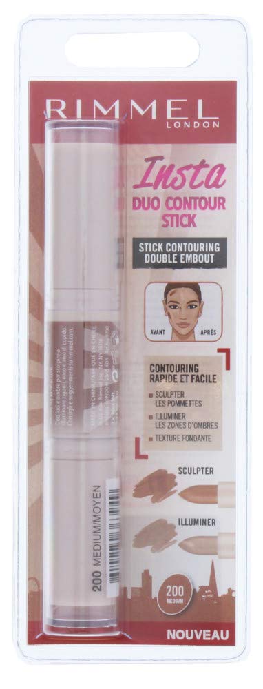 Rimmel Insta Duo Contour Stick Medium 200 Blister Pack,3614224614270