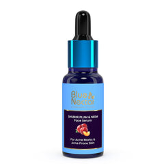 Blue Nectar Plum Face Serum for Acne Prone Skin and Acne Marks | Oil Free Anti Acne Serum for Oily Skin | Pore Minimizing Serum for Bumpy Texture (8, Herbs 30ml)