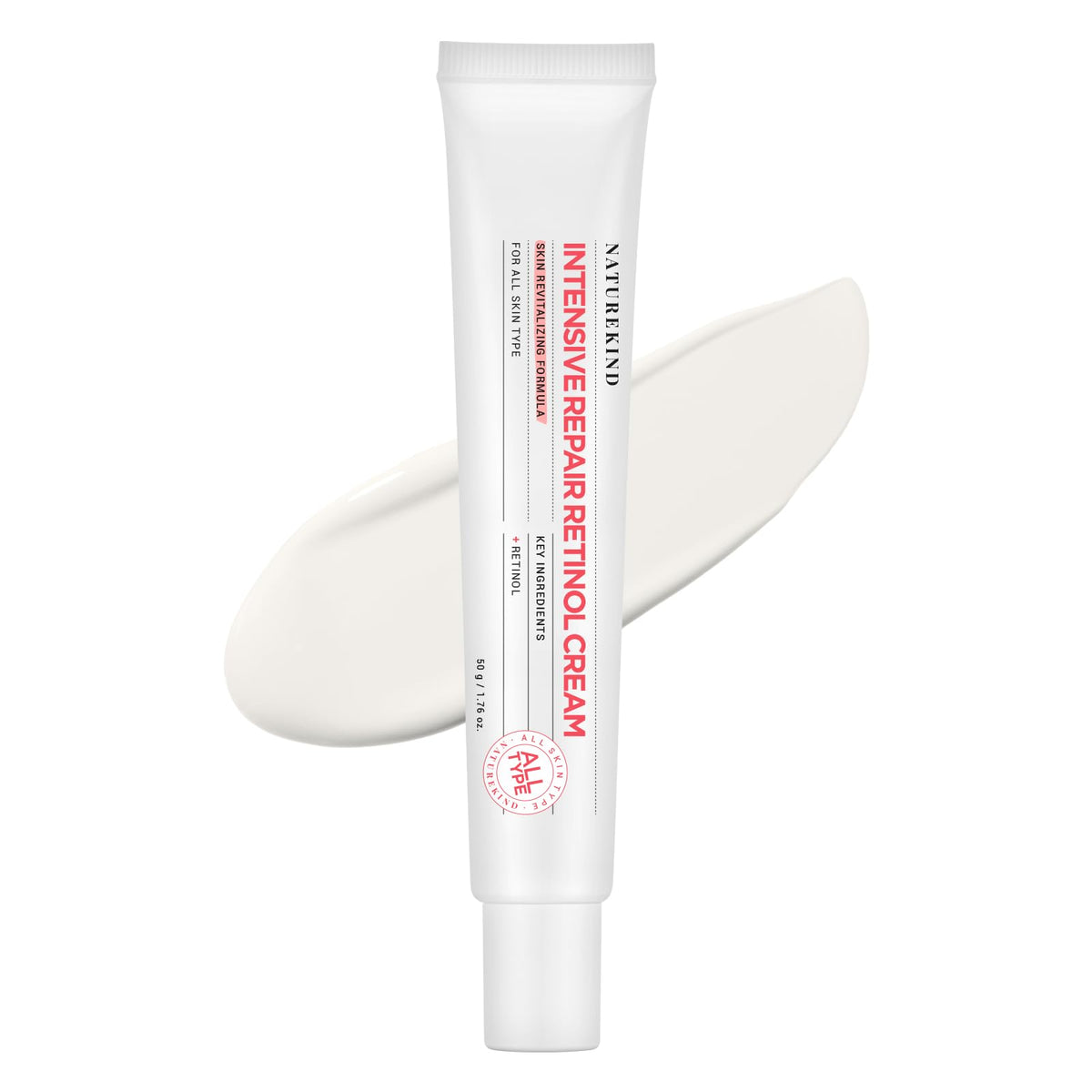 NATUREKIND Retinol Cream, Bakuchiol, Retinal & Niacinamide, Lightweight Moisturizer for Skin Texture, Korean Skincare, 50g, 1.76 oz