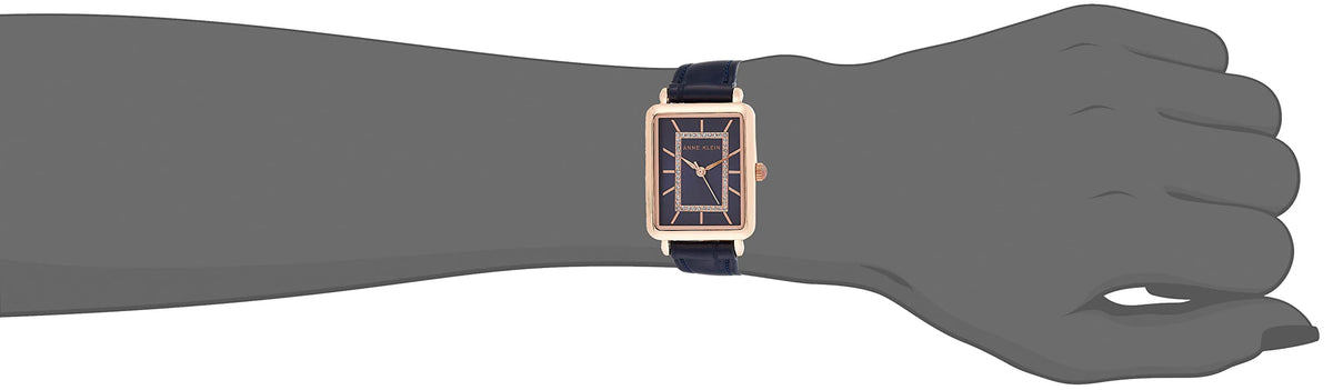 Anne Klein Women's Glitter Accented Croco-Grain Strap Watch, AK/3820