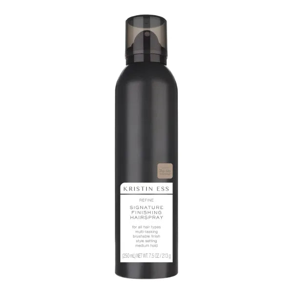 Kristin Ess Hair Refine Signature Finishing Hairspray for Hair Styling - Flexible Hold, Brushable Texture, Style Support for Straight, Textured, Wavy or Curly hair, Vegan, 7.5 oz