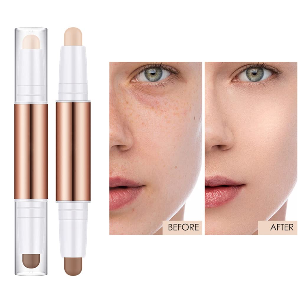 Women Facial Make Up Double-Headed Stick Portable Highlighter Shadow Bronzers Contouring Cosmetics for Professional, Type 1