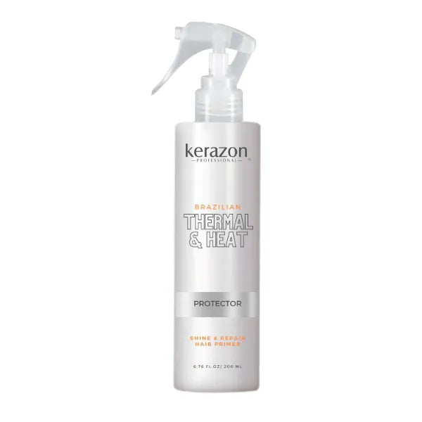 Kerazon Professional Brazilian Thermal & Heat Hair Primer 6.76fl.oz Anti Frizz, Damage Repair, Heat Protection, Color Safe, Curly, Wavy, Straight