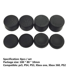 eWINNER 8pcs Anti-Slip Silicone Grip Thumb Compatible with Steam Deck Playstation 5 PS5/PS4 Xbox 360/Xbox One/Switch Pro Controller Joystick Grips Caps Cover Analog Stick(Black)