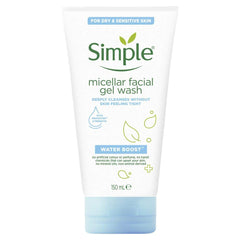 SIMPLE Waterboost Face Wash for Sensitive Skin, Micellar, Deeply Cleanses Skin, 150ml