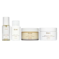 OUAI St Barts Travel Bundle Includes Travel Size Scalp & Body Scrub, Foaming Shower Gel, Hydrating Cream, and Hair & Body Mist