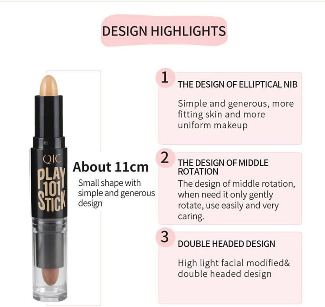Double Ended Wonder Contouring Pen Bronzer and Highlighter Stick Facial Makeup Contour Concealer Cosmetic for 3D Makeup Effect(2#) 1pc,Cosmetic Tools & Accessories