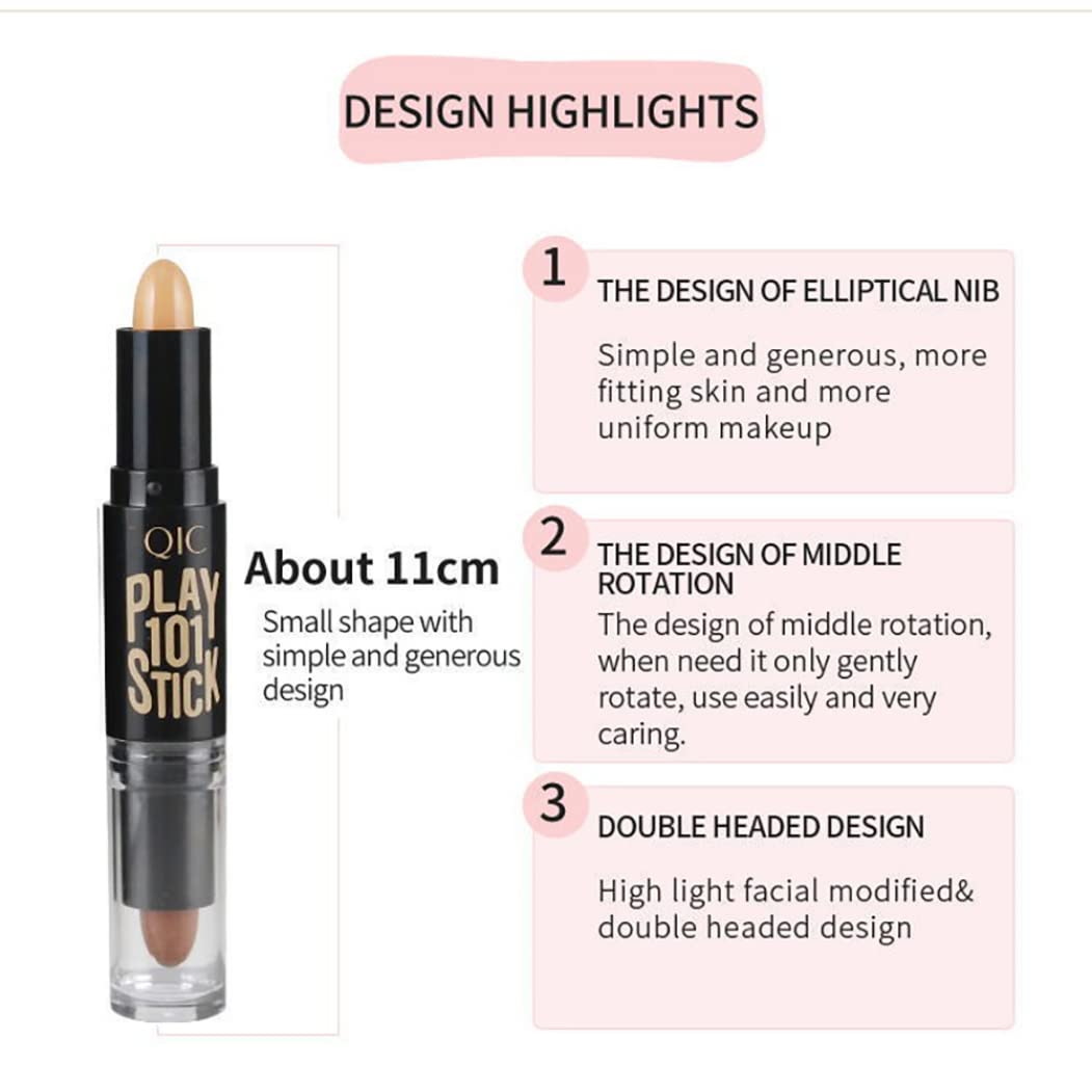Double Ended Wonder Contouring Pen Bronzer and Highlighter Stick Facial Makeup Contour Concealer Cosmetic for 3D Makeup Effect(2#) 1pc,Cosmetic Tools & Accessories