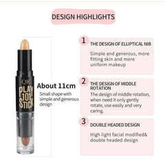 Double Ended Wonder Contouring Pen Bronzer and Highlighter Stick Facial Makeup Contour Concealer Cosmetic for 3D Makeup Effect(2#) 1pc,Cosmetic Tools & Accessories