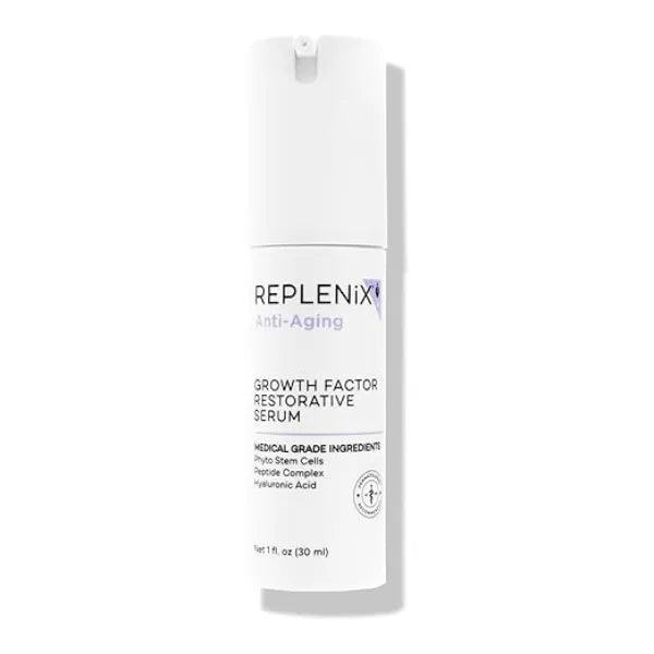 Replenix Growth Factor Restorative Facial Serum, Anti-Aging Treatment with Medical-Grade Ingredients for Mature Skin (1 fl. oz)