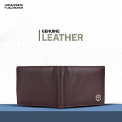 HAMMONDS FLYCATCHER Genuine Leather Wallet for Men, RFID Protected Leather Purse for Men, Money Purse for Men, Bi-Fold Wallet, 4 Card Slots, Coin Pocket, Hidden Pockets - Redwood Brown