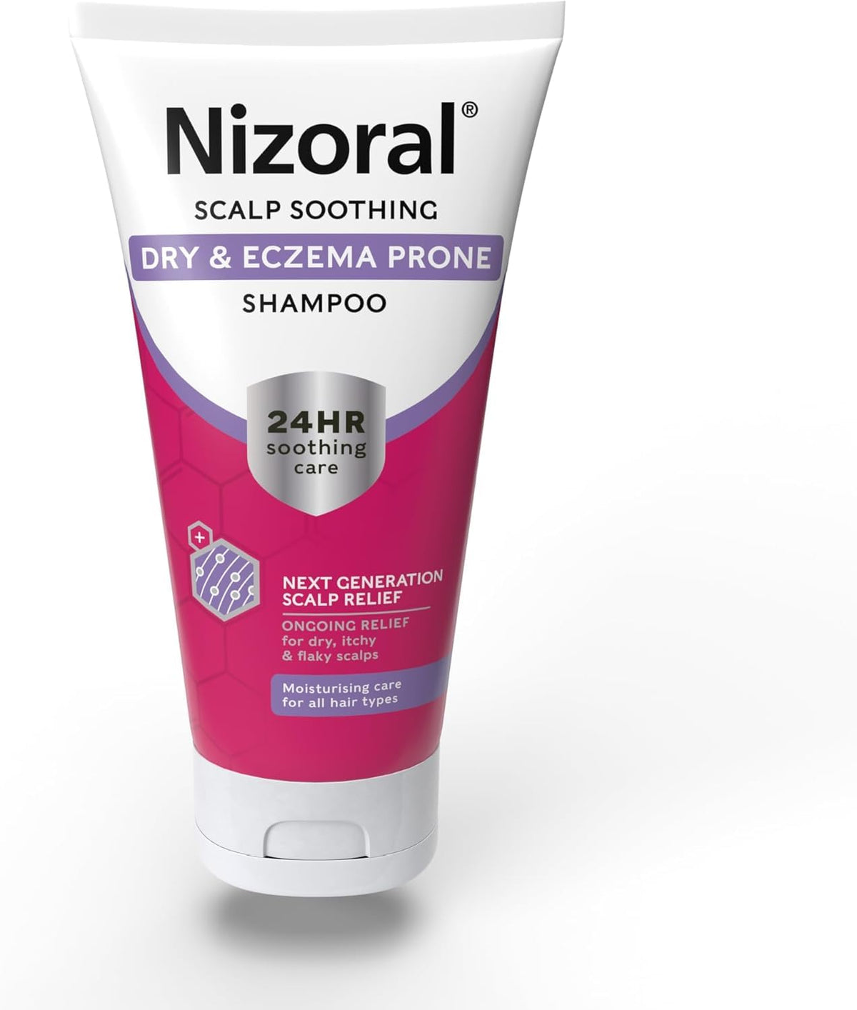 Nizoral Scalp Soothing Dry & Eczema Prone Shampoo, 24HR soothing care, Next generation dry scalp relief, Moisturising care for all hair types (200ml, Pack of 1)