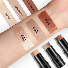 LEVGLAKE 3 Colors Cream Contour Highlighter Stick Face Make up Kit, Creme Bronzer Foundation Shaping Trimming Stick Wand