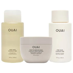 OUAI Fine Hair Shampoo, Conditioner, and Treatment Masque Set Volumizing, Strengthening, Repairing
