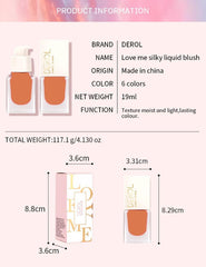 DEROL Blush Silky Cream Liquid For Cheeks Face Palette Bronzer Highlighter Shape Contour Stick Moisturizing And Breathable Matte Finish Long-wearing Waterproof Women (Love Me 04#), Pack Of 1, 1 g