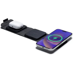 Mophie Wireless 3 in 1 Travel Magnetic Wireless Charging Station, Multiple Devices, Compatible with Apple iPhones, Google, Samsung Devices, AirPods