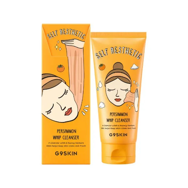 G9SKIN Korean Persimmon Whip Cleanser, Bouncy Foam Face Wash for Daily Use