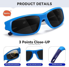 Flexible Kids Sunglasses Polarized Sports Sun Glasses Girls Boys Shades with Straps UV400 Protection Eyewear for Age 2-10