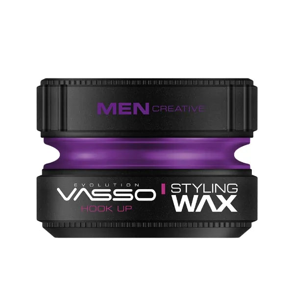 Vasso Hair Styling Wax, Short and Fine Hair, Super Hold and Natural Shine AQUA Hook Up - 150 ml