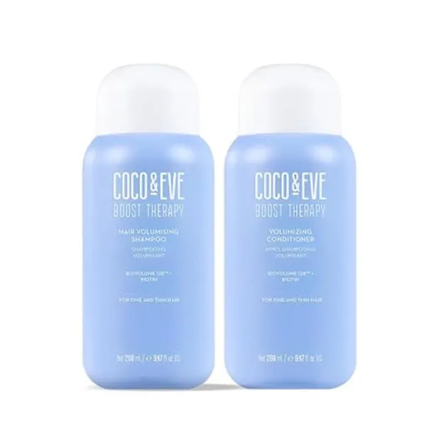 Coco & Eve Boost Therapy Hair Volumizing Shampoo & Conditioner Bundle Set. With Biotin to Target Fine, Thinning Hair. For Thickening, Nourishing, and Improving Volume, Density & Shine. 18.94 Fl Oz