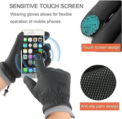 NALACAL Winter Gloves for Mens Women Cold Weather-Waterproof Snow Warm Gloves Touch Screen Finger, Lightweight Gloves for Running Driving, Hiking Cycling - Black