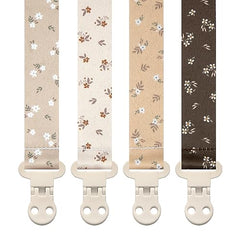 Stadela Baby Pacifier Clip Leash Soothie Holder for Girl 4 Pack Gift Set Universal Fit, Allysa
