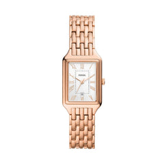 FOSSIL Raquel Watch for Women, Quartz movement with Stainless steel or leather Strap - Rose Gold Tone and White