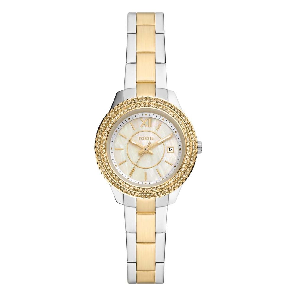 Fossil Women's Stella Three-Hand Date, Two-Tone-Tone Stainless Steel Watch, ES5138, one size