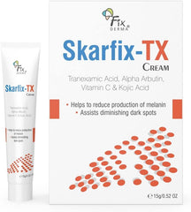 Fixderma 10% Tranexamic Acid + 2% Kojic Acid + 1% Arbutin SKARFIX -TX Face Cream | Pigmentation Removal Cream | Uneven Skin Tone, Reduces Dark Spots and Blemishes - 15 gm