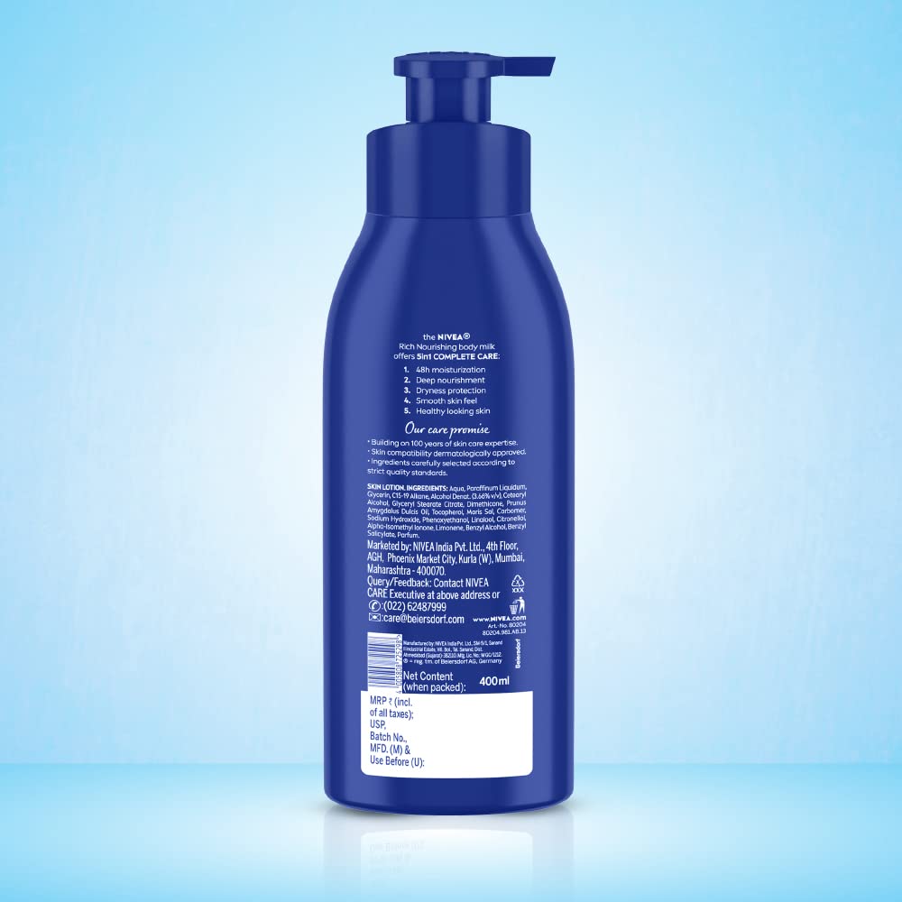 Nivea Body Lotion For Very Dry Skin, Nourishing Body Milk With 2X Almond Oil - 400ml