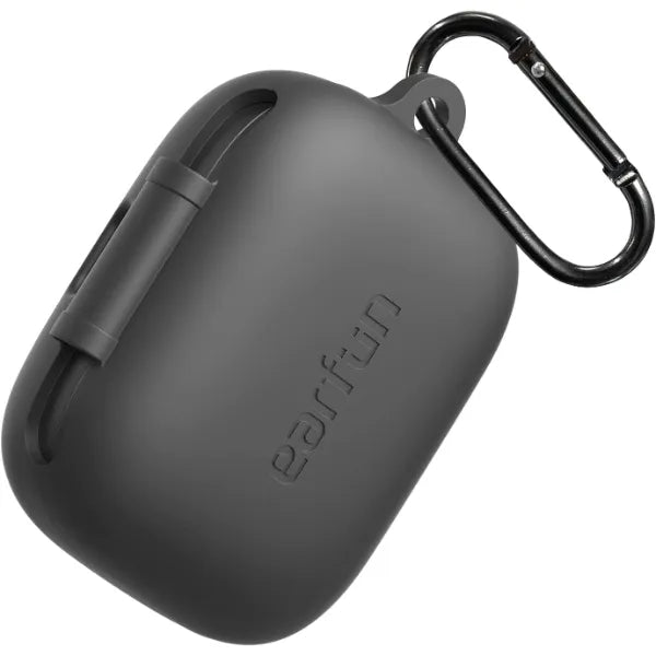 EarFun Protective Case Cover for EarFun Air Pro 4, Soft Silicone Protective Case with Keychain, Shock-Proof, Full Protective Cover, Supports Wireless Charging, Black