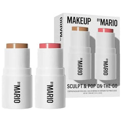 Makeup By Mario Sculpt & Pop On the Go Contour & Blush Stick Duo Makeup Gift Set Light Medium & Sweet Pink