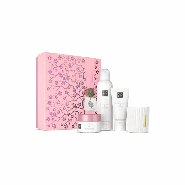 RITUALS Ritual of Sakura Gift Set for Women – Foaming Shower Gel, Body Cream, Body Scrub & Scented Candle – Vegan-Friendly Bath Set