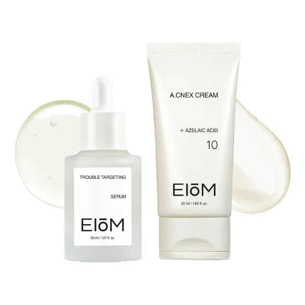 EIOM Barrier Repair Duo – Trouble Targeting Serum & A.CNEX Cream with Niacinamide, Heartleaf & Probiotic Complex for Sensitive, Acne-Prone Skin