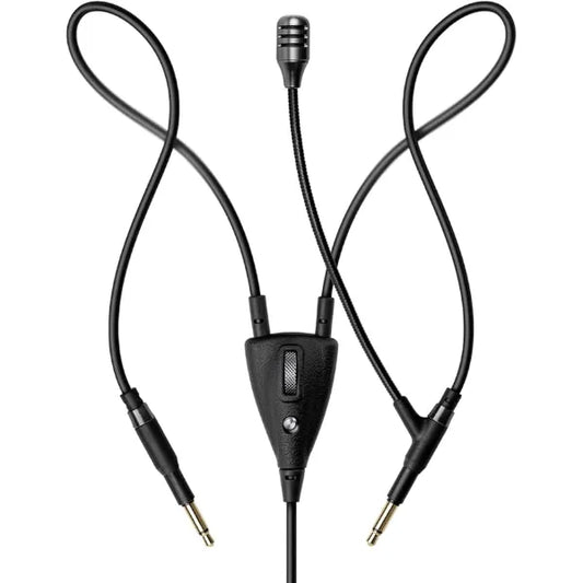 MEZE AUDIO Boom Mic Omnidirectional Clear Audio Plug and Play Boom Microphone for Gaming and Remote Work 3.5mm Male to Dual TS Mono 3.5mm Male Connector Plug Cable Length 2.50m/8.2ft